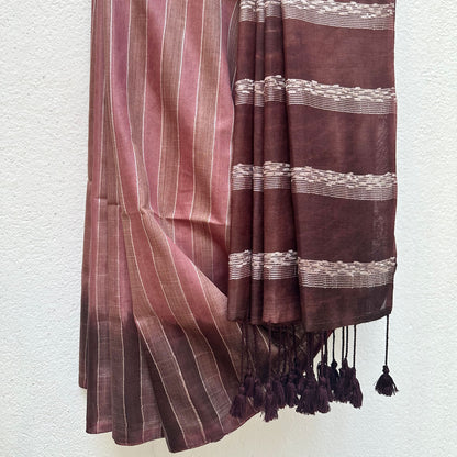 Onion Skin Shibori Cotton Silk Saree