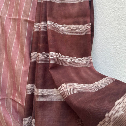 Onion Skin Shibori Cotton Silk Saree
