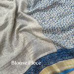 Load image into Gallery viewer, Paisley Handblock Printed Pure Linen Saree
