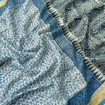 Load image into Gallery viewer, Paisley Handblock Printed Pure Linen Saree
