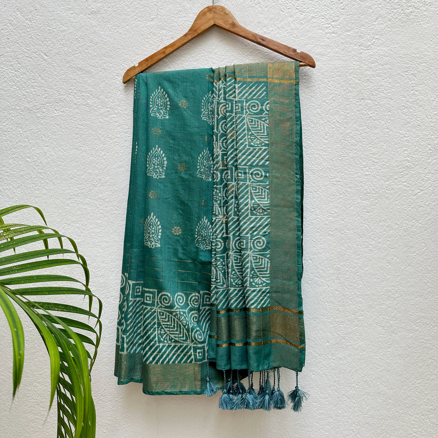Palaash Handblock Printed Cotton Silk Saree