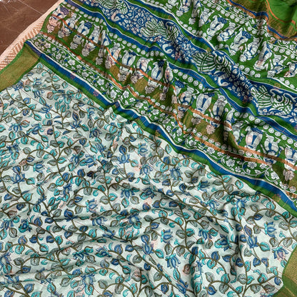 Palampore Kalamkari Cotton Silk Printed Saree