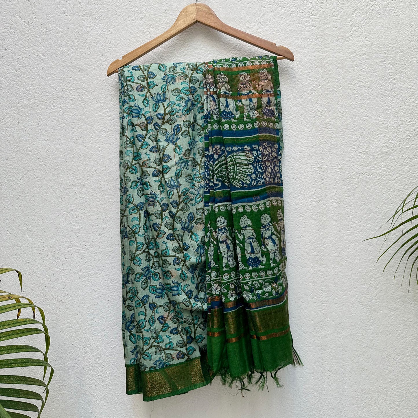 Palampore Kalamkari Cotton Silk Printed Saree