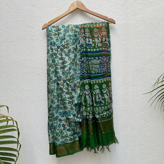 Palampore Kalamkari Cotton Silk Printed Saree