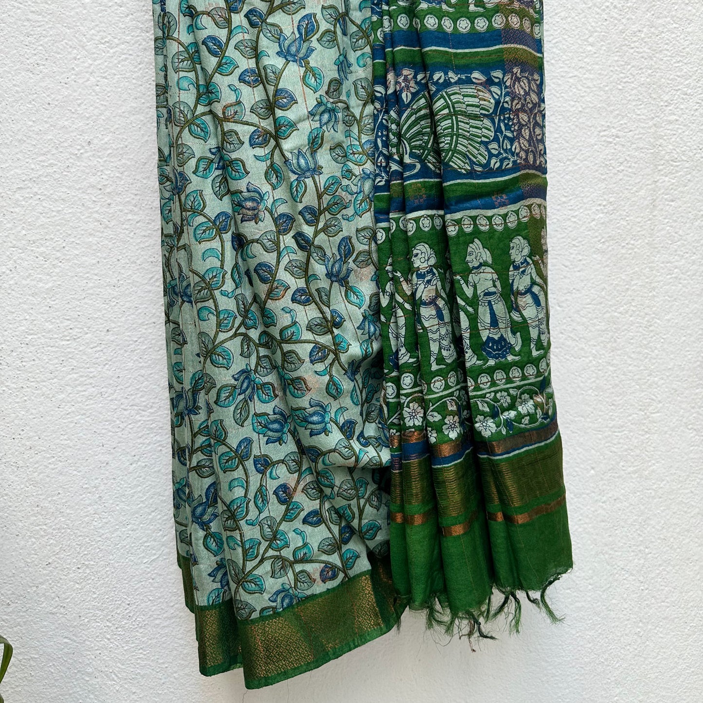 Palampore Kalamkari Cotton Silk Printed Saree