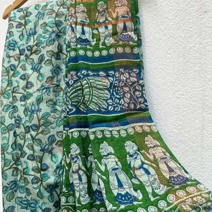 Palampore Kalamkari Cotton Silk Printed Saree