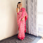 Load image into Gallery viewer, Paradise Pink Organic Linen Saree

