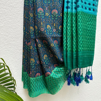 Parisian Night Cotton Viscose Printed Saree