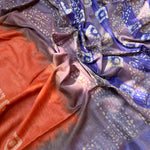 Load image into Gallery viewer, Passion Flower Batik Cotton Silk Saree
