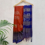 Load image into Gallery viewer, Passion Flower Batik Cotton Silk Saree
