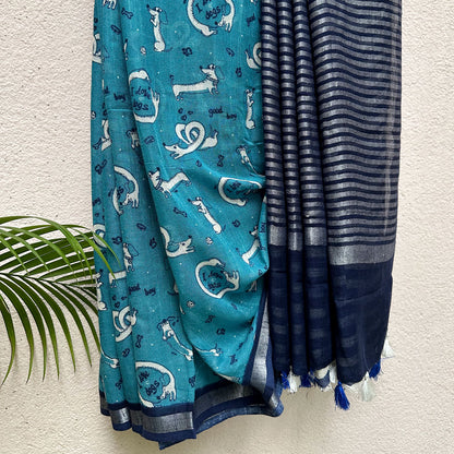 Paw-some Cotton Saree