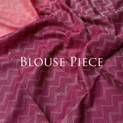 Peony Blush Cotton Viscose Silk Saree