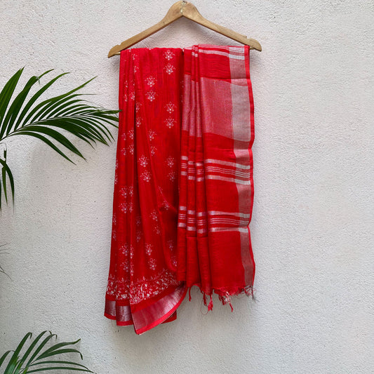 Petra City Printed Organic Linen Saree