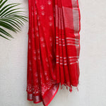 Load image into Gallery viewer, Petra City Printed Organic Linen Saree
