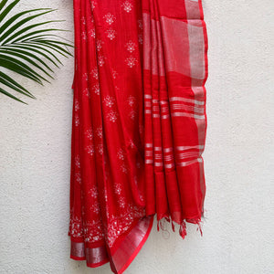 Petra City Printed Organic Linen Saree
