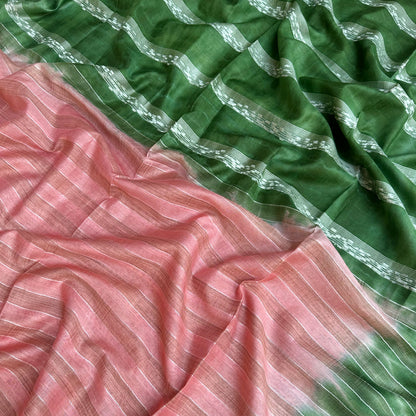 Pink Lemonade Shibori Cotton Silk Saree