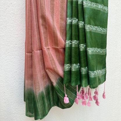 Pink Lemonade Shibori Cotton Silk Saree