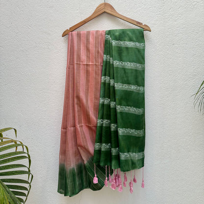 Pink Lemonade Shibori Cotton Silk Saree