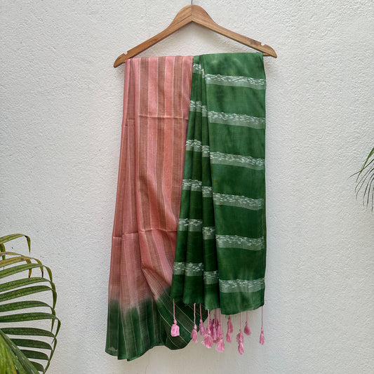 Pink Lemonade Shibori Cotton Silk Saree