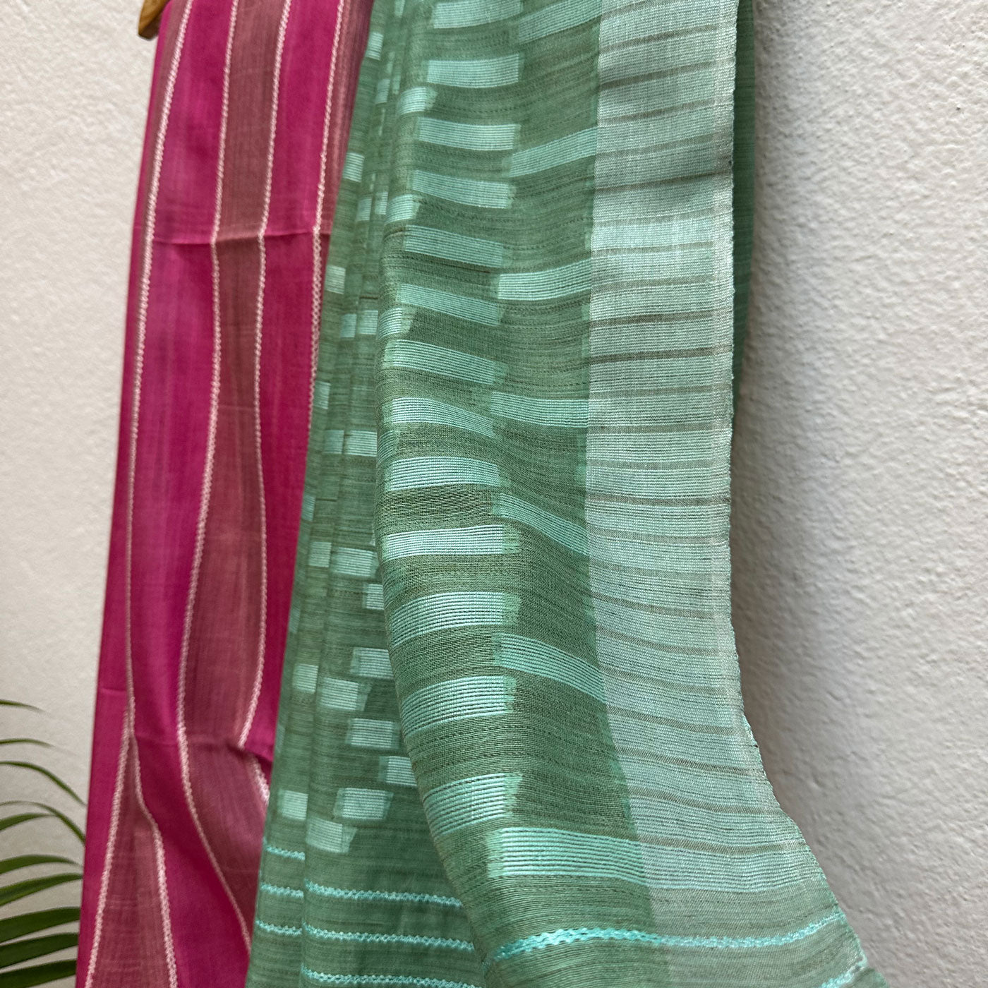 Pink Yarrow Cotton Bamboo Silk Saree
