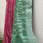 Load image into Gallery viewer, Pink Yarrow Cotton Bamboo Silk Saree

