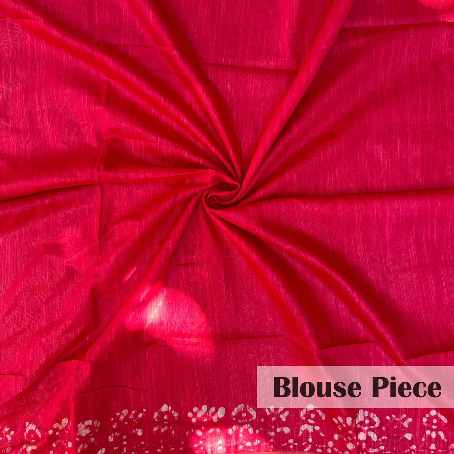 Poppy Red Batik Cotton Silk Saree