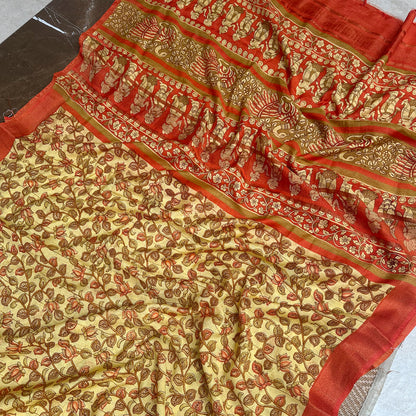 Prakriti Kalamkari Cotton Silk Printed Saree