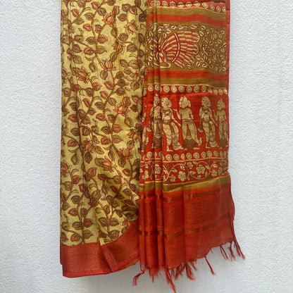 Prakriti Kalamkari Cotton Silk Printed Saree