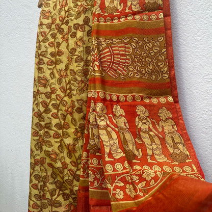 Prakriti Kalamkari Cotton Silk Printed Saree