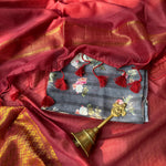 Load image into Gallery viewer, Prem Rang Cotton Silk Saree with Printed Blouse

