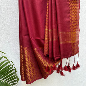 Prem Rang Cotton Silk Saree with Printed Blouse