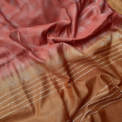 Pumpkin Spice Cotton Viscose Silk Saree