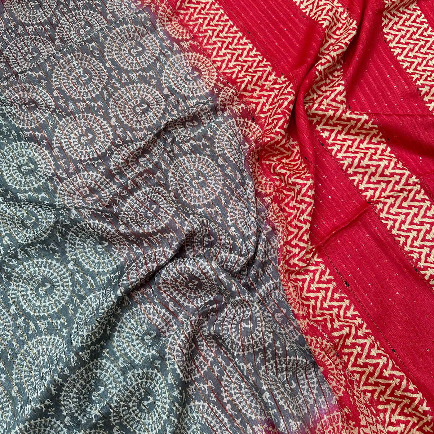 Quicksilver Cotton Viscose Sequins Silk Saree