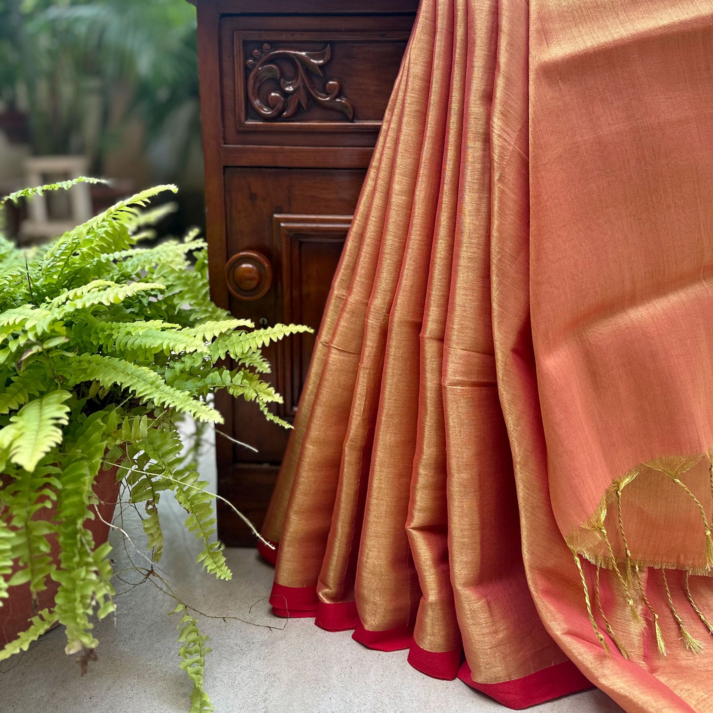 Raag Bilawal Mul Tissue Saree