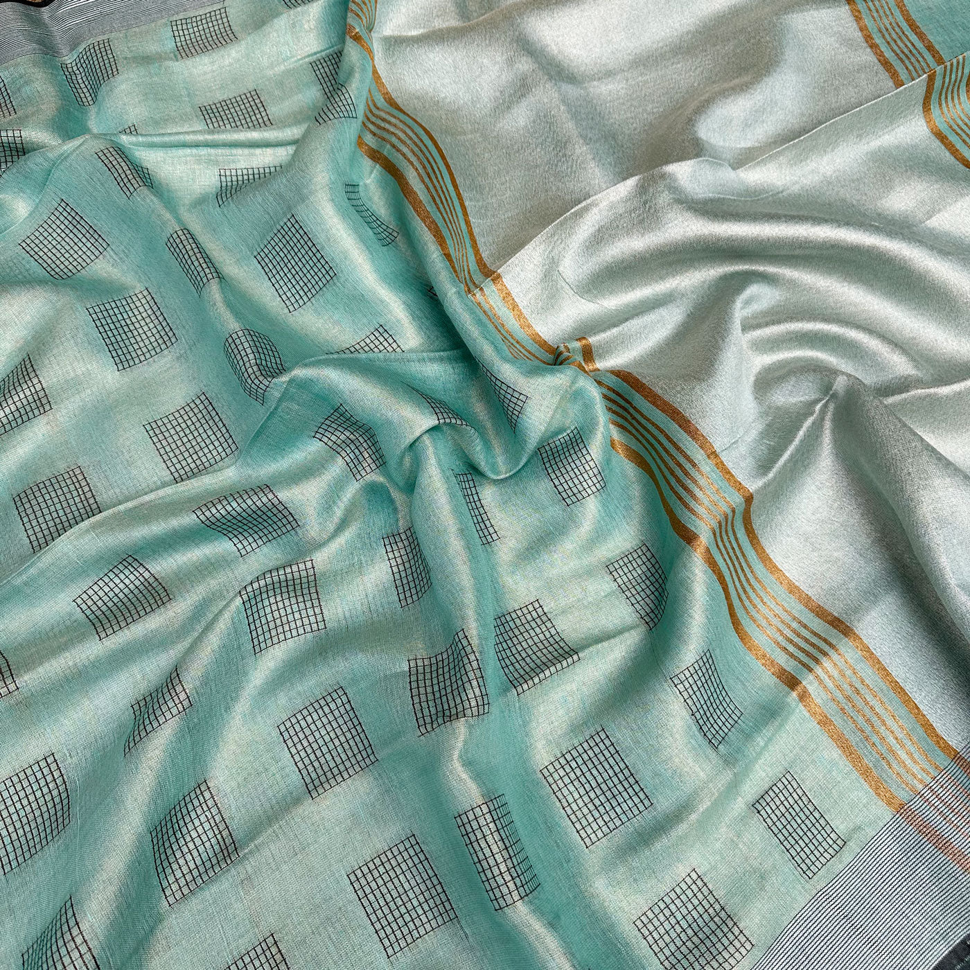 Raag Kalyan Zari Linen Saree