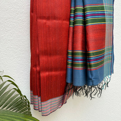 Raag Kuber Handwoven Tussar Dupion Silk Saree