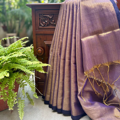 Raag Purvi Mul Tissue Saree