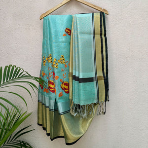 Raag Purvi Zari Linen Embroidered Saree