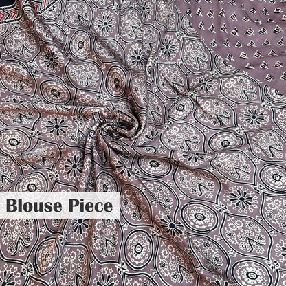 Raagmaala Handblock Printed Ajrakh Modal Silk Saree