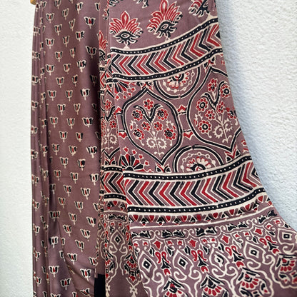 Raagmaala Handblock Printed Ajrakh Modal Silk Saree