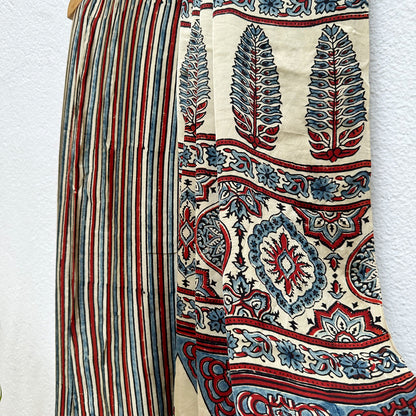 Raagmaala Handblock Printed Ajrakh Modal Silk Saree