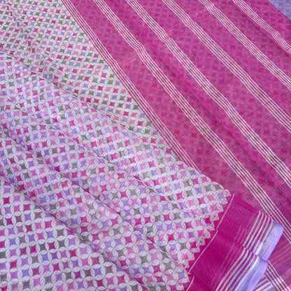 Raghuvansham Handblock Kota Doria Saree