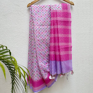 Raghuvansham Handblock Kota Doria Saree