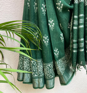 Rainforest Organic Linen Saree