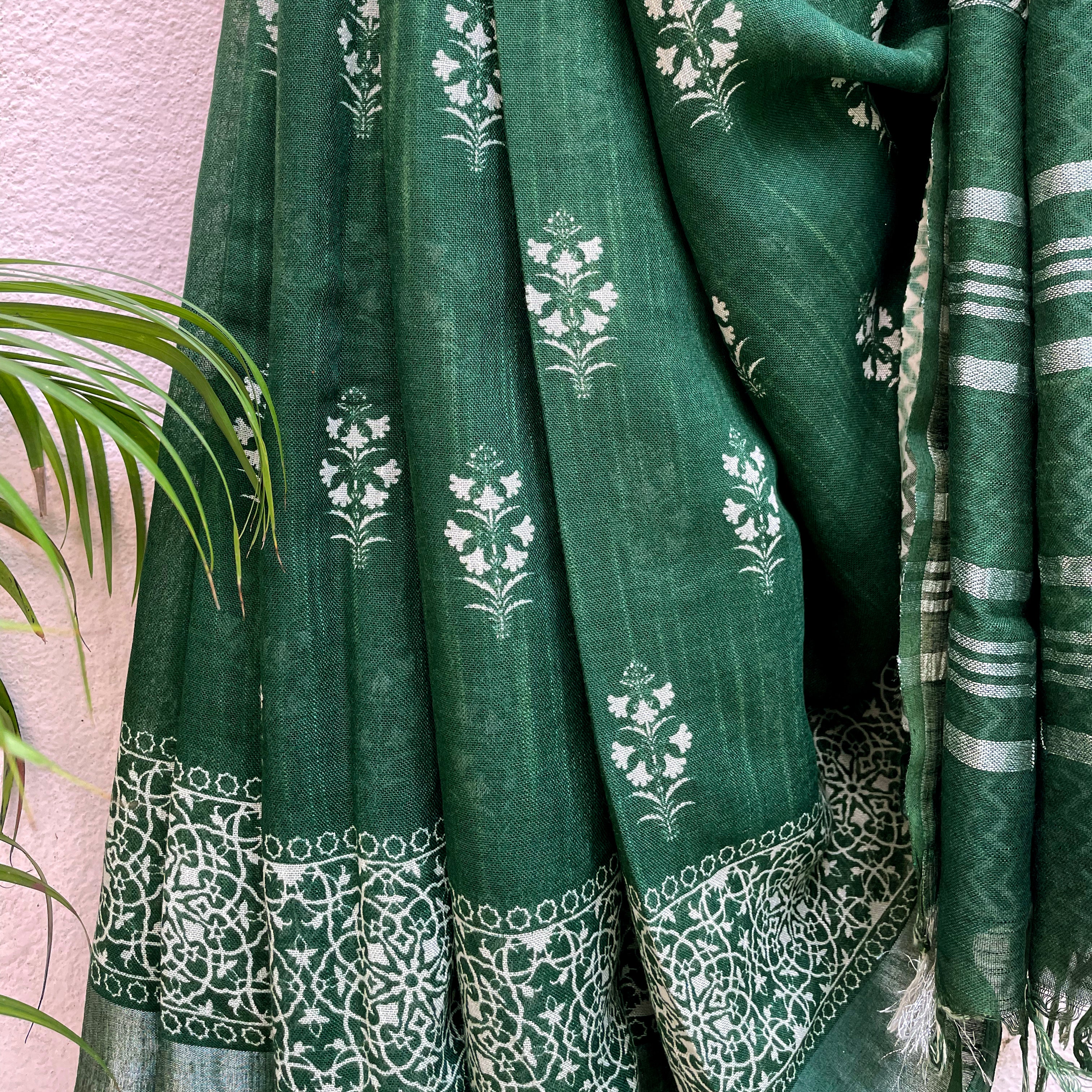 Rainforest Organic Linen Saree