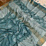 Load image into Gallery viewer, Rajnigandha Handblock Printed Cotton Silk Saree
