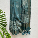Load image into Gallery viewer, Rajnigandha Handblock Printed Cotton Silk Saree
