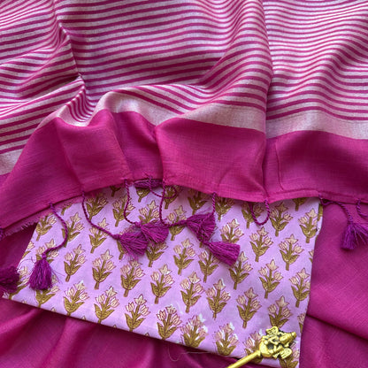 Rang De Basanti Cotton Saree with Printed Blouse