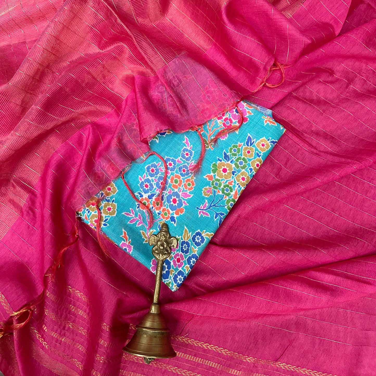 Rangeela Cotton Silk Saree with Printed Blouse