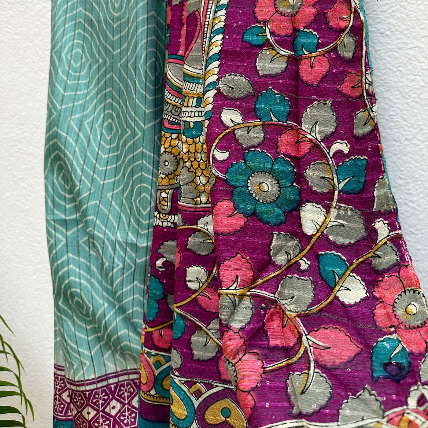 Retro Kalamkari Glam Cotton Viscose Printed Saree